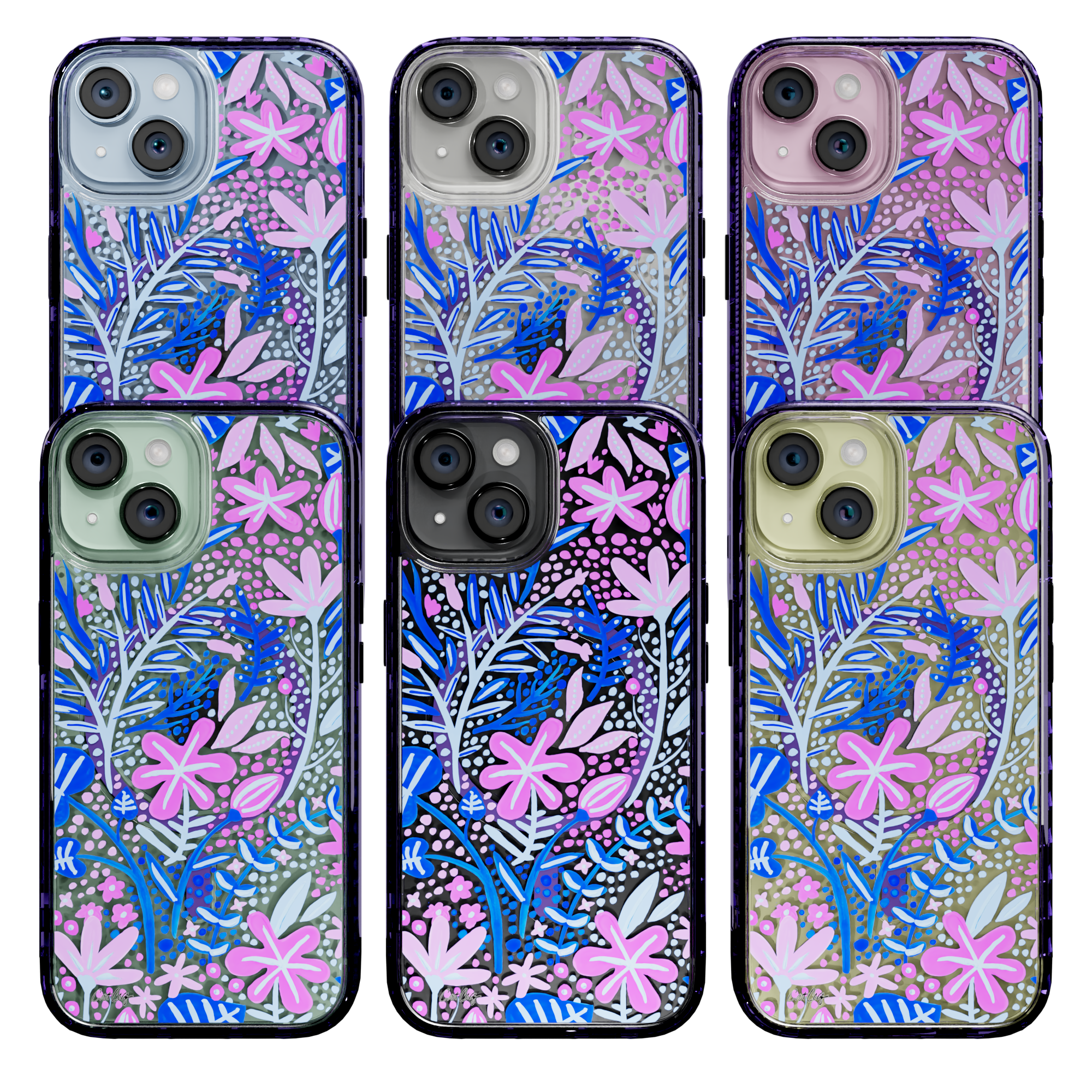 Garden Indigo by CatCoq | iPhone 15 Series |  MagSafe® Case iPhone 15 Pro Max / Midnight Lilac