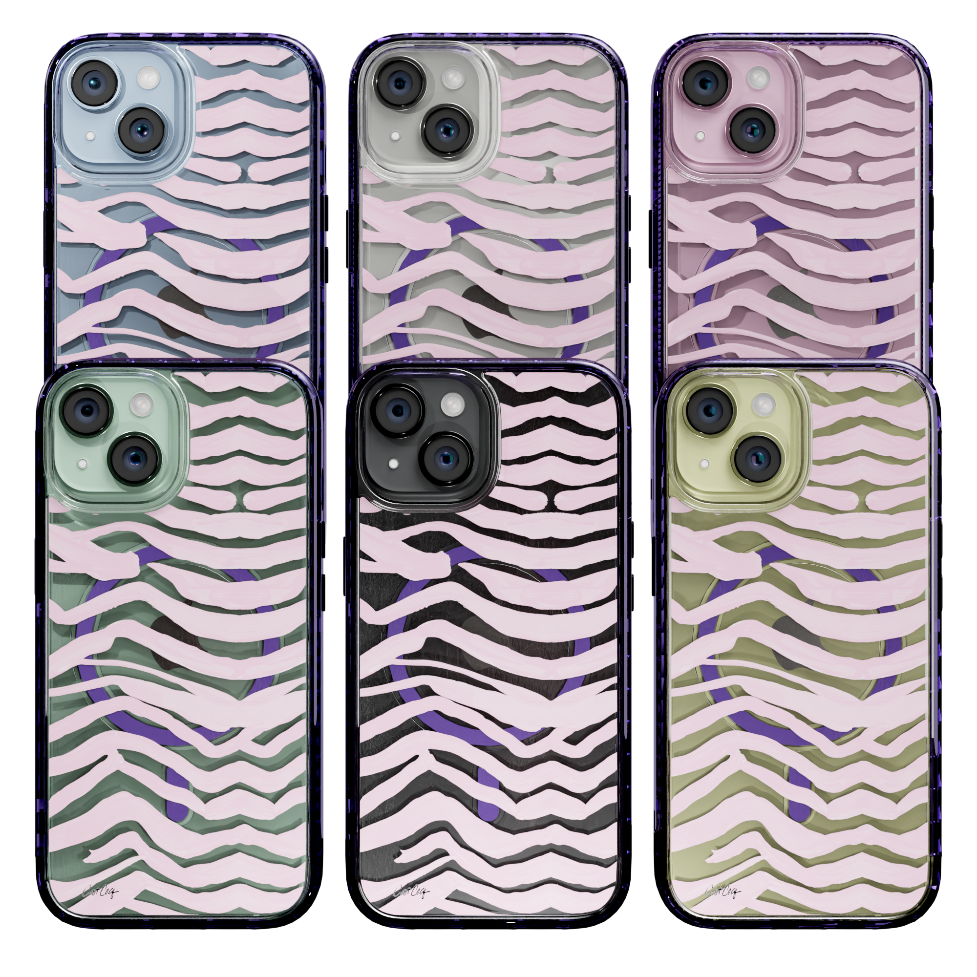 Zebra Blush by CatCoq | iPhone 15 Series |  MagSafe® Case iPhone 15 Pro Max / Midnight Lilac