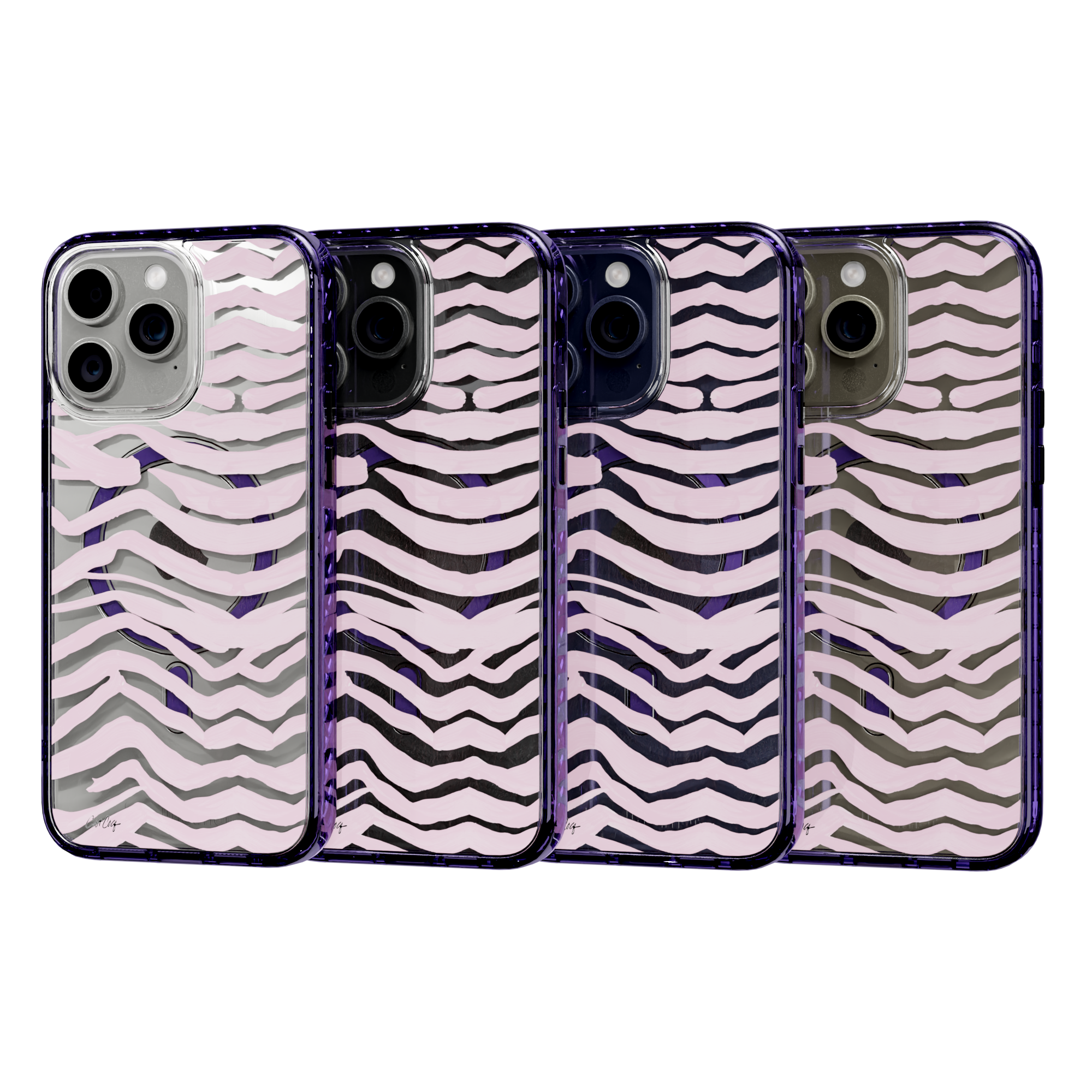 Zebra Blush by CatCoq | iPhone 15 Series |  MagSafe® Case iPhone 15 Pro Max / Midnight Lilac