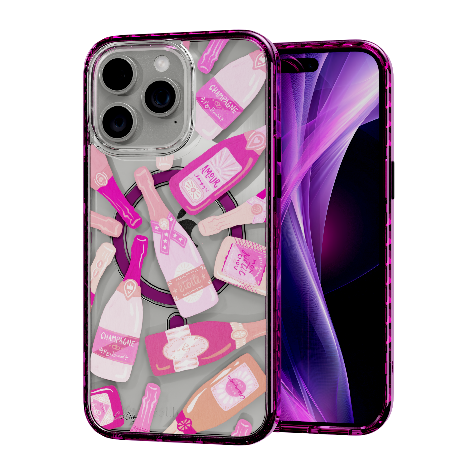 French Champagne by CatCoq | iPhone 15 Series |  MagSafe® Case iPhone 15 Pro Max / Vivid Magenta