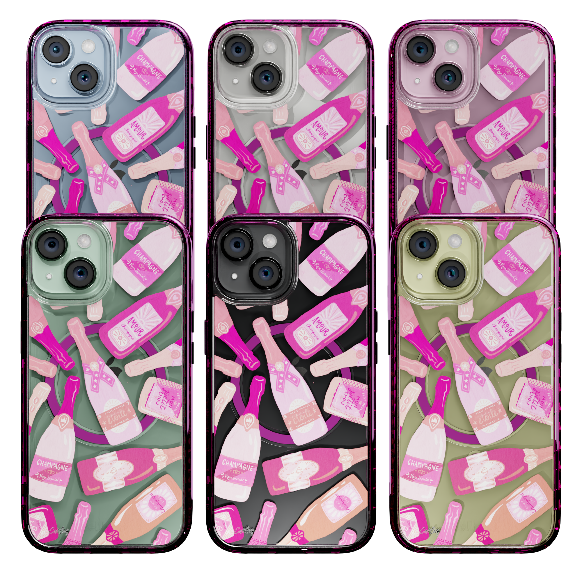 French Champagne by CatCoq | iPhone 15 Series |  MagSafe® Case iPhone 15 Pro Max / Vivid Magenta