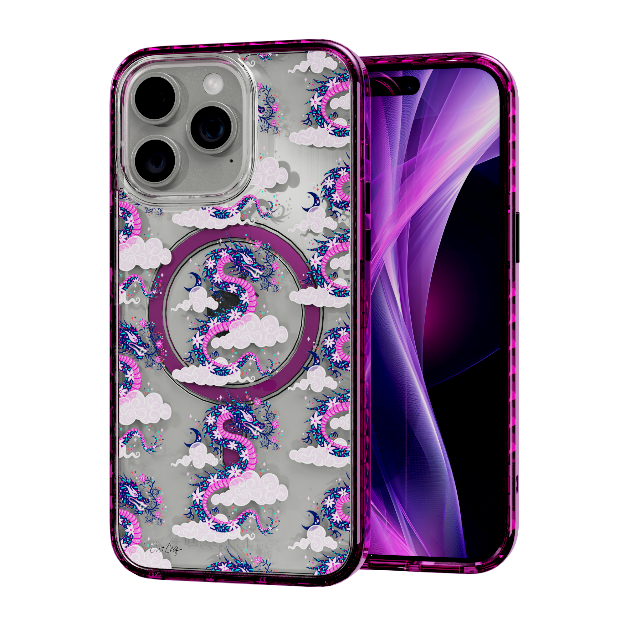 Dream Dragon by CatCoq | iPhone 15 Series |  MagSafe® Case iPhone 15 Pro Max / Vivid Magenta