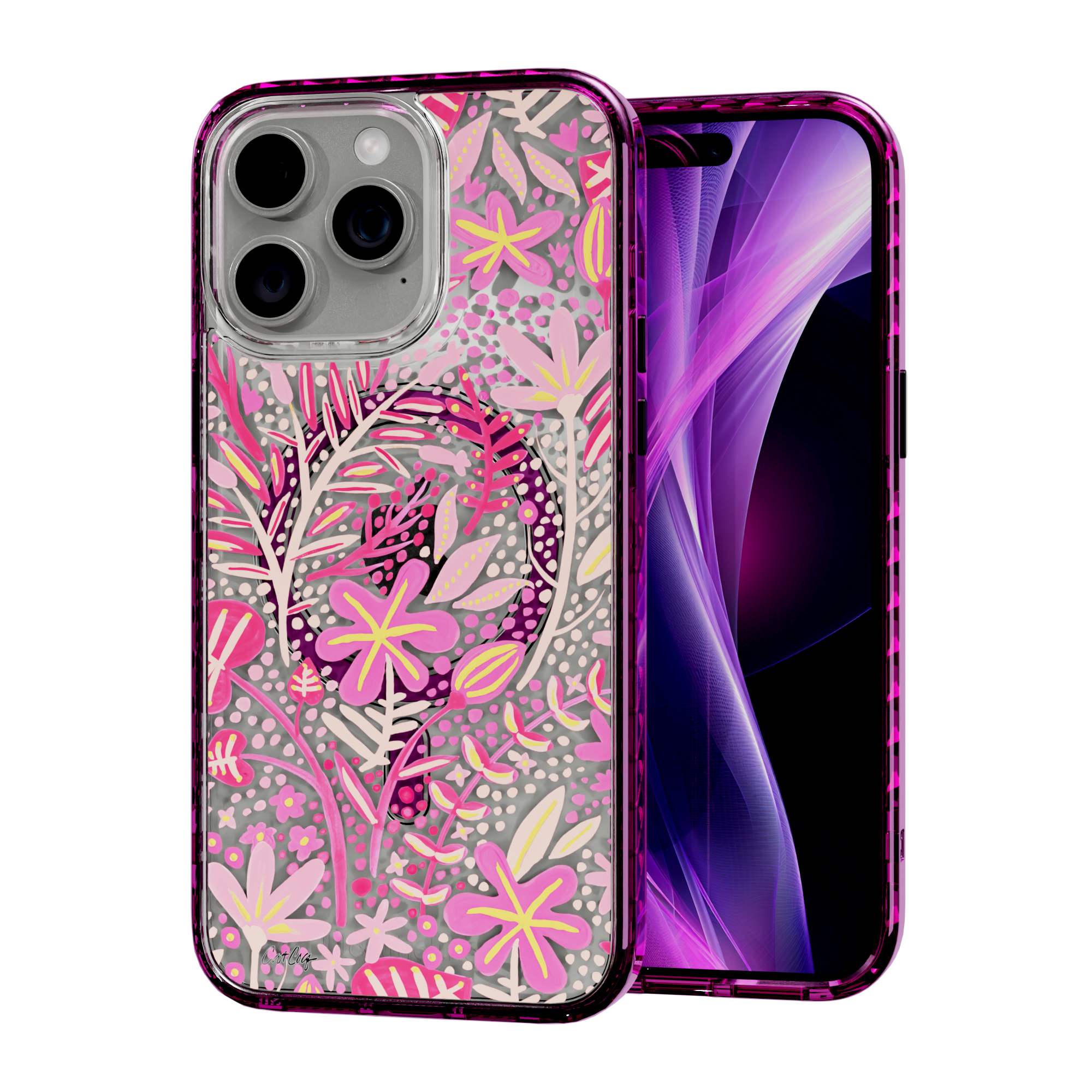 Garden Pink by CatCoq | iPhone 15 Series |  MagSafe® Case iPhone 15 Pro Max / Vivid Magenta