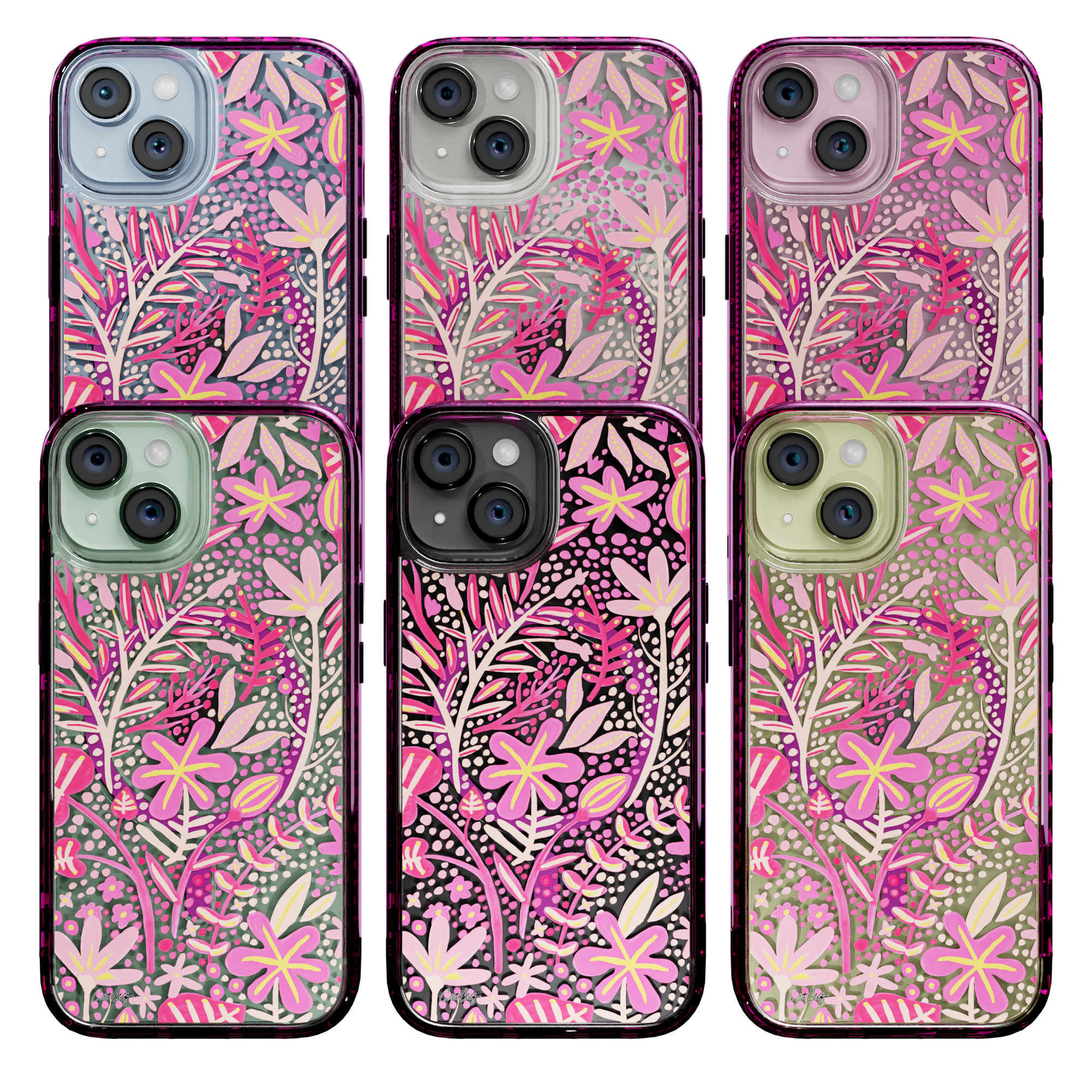 Garden Pink by CatCoq | iPhone 15 Series |  MagSafe® Case iPhone 15 Pro Max / Vivid Magenta