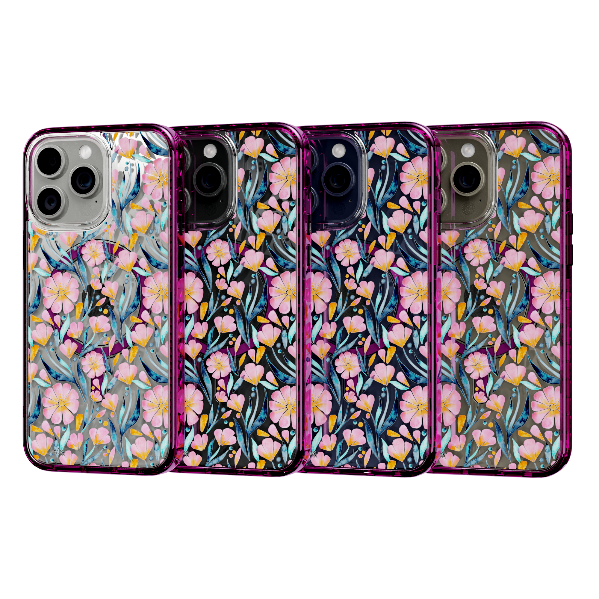 Sweet Florals by CatCoq | iPhone 15 Series |  MagSafe® Case iPhone 15 Pro Max / Vivid Magenta