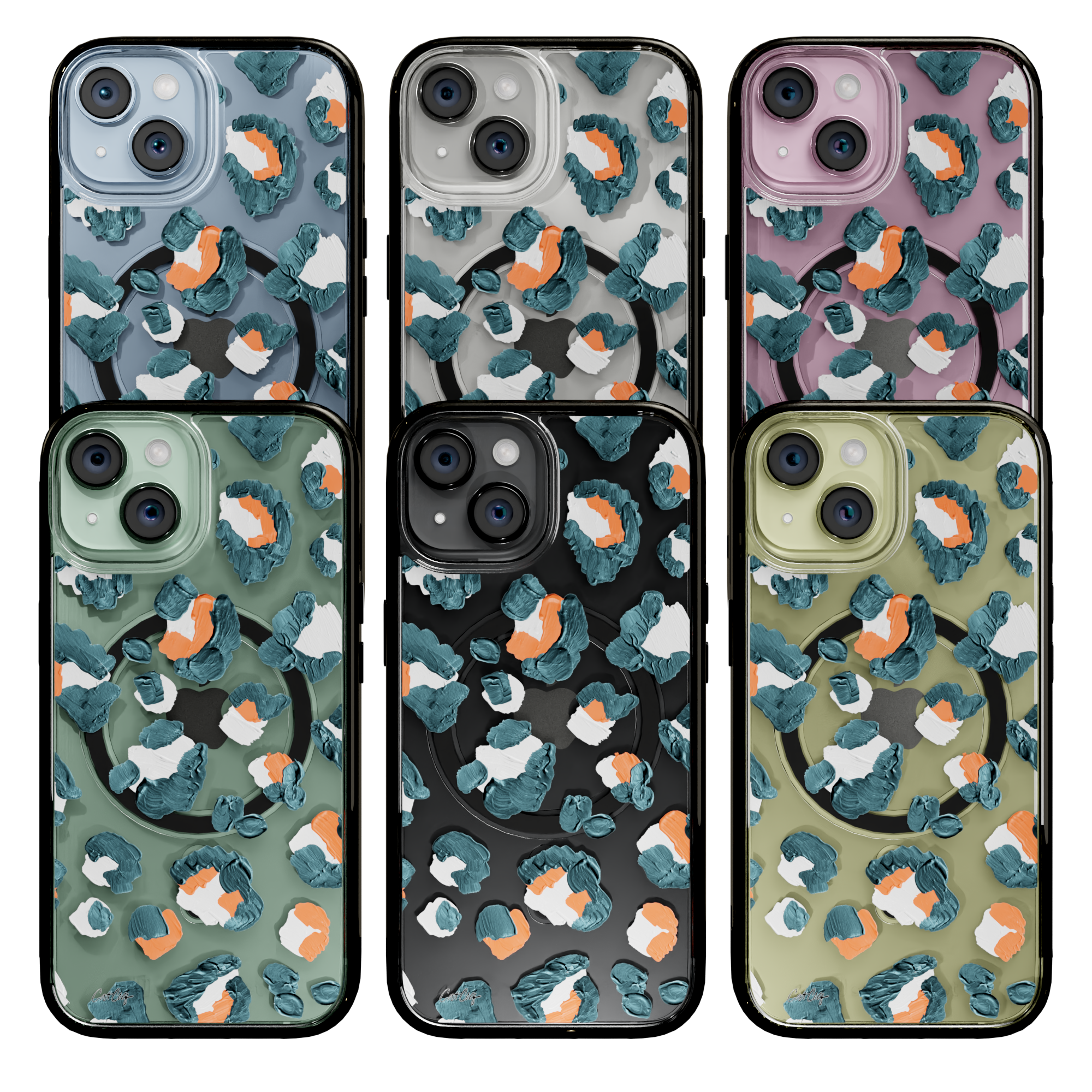 Leopard Turquoise by CatCoq | iPhone 15 Series |  MagSafe® Case iPhone 15 Pro Max / Onyx Black