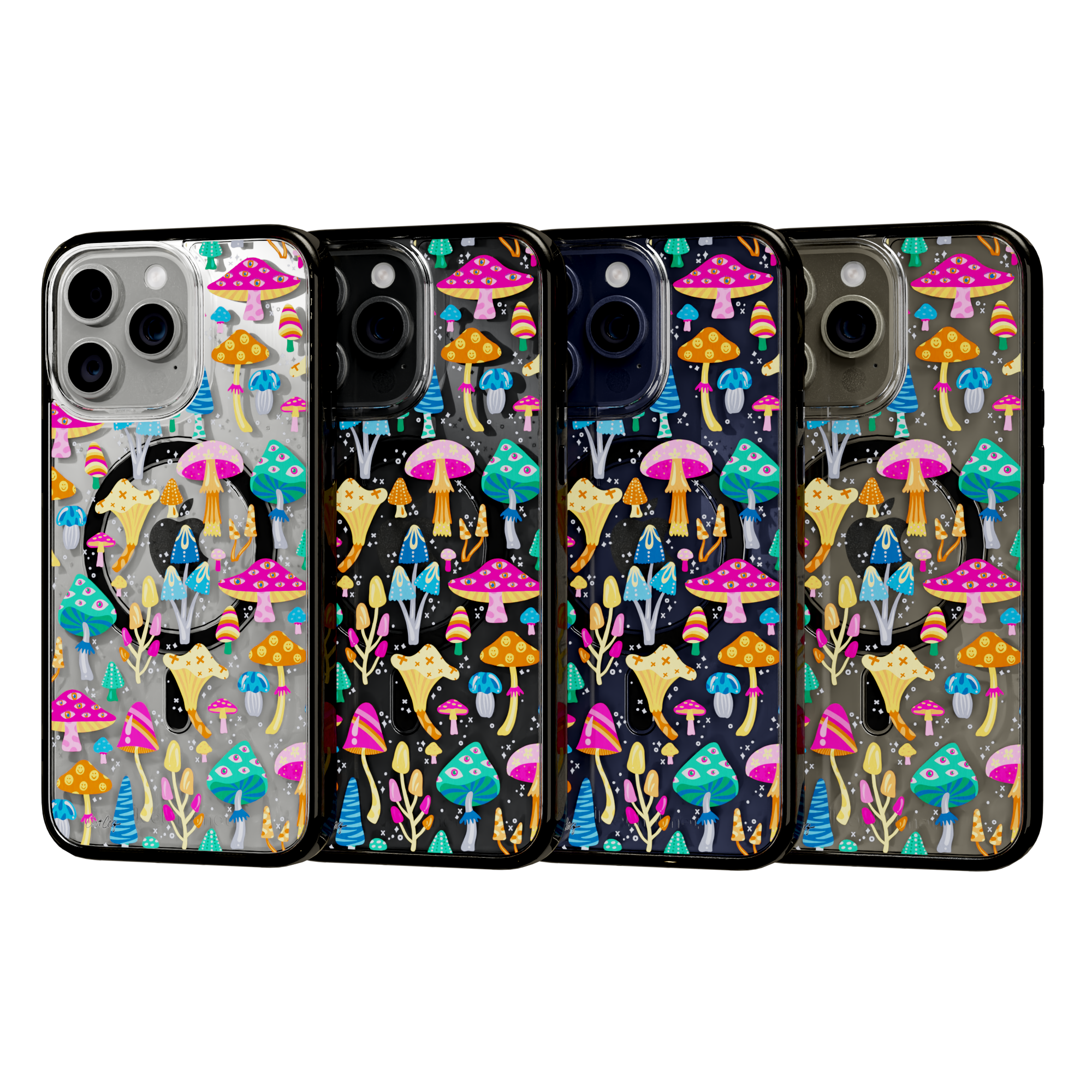 Mystic Mushrooms by CatCoq | iPhone 15 Series |  MagSafe® Case iPhone 15 Pro Max / Onyx Black