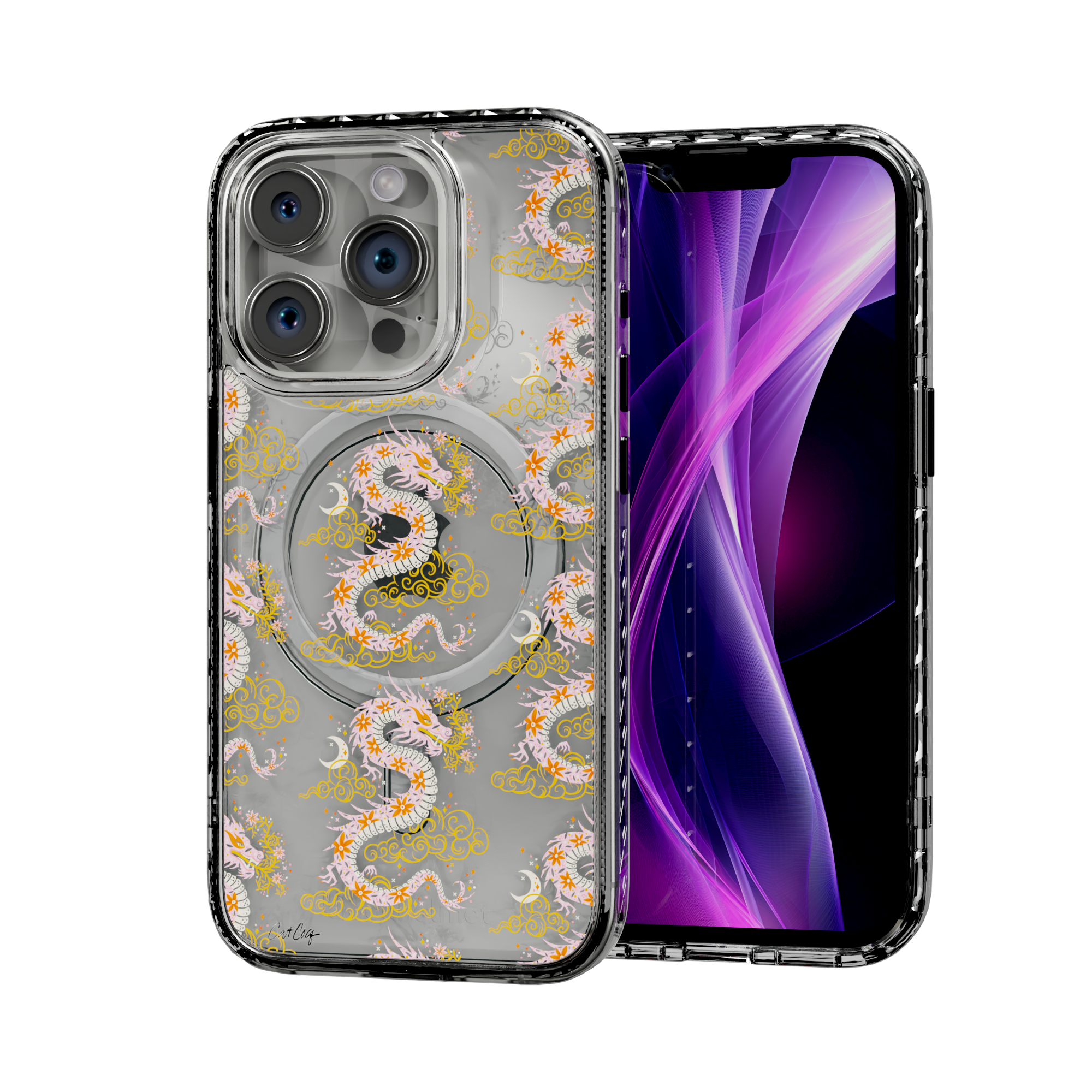 Dream Dragon (Pink) by CatCoq | iPhone 15 Series |  MagSafe® Case iPhone 15 Pro / Crystal Clear