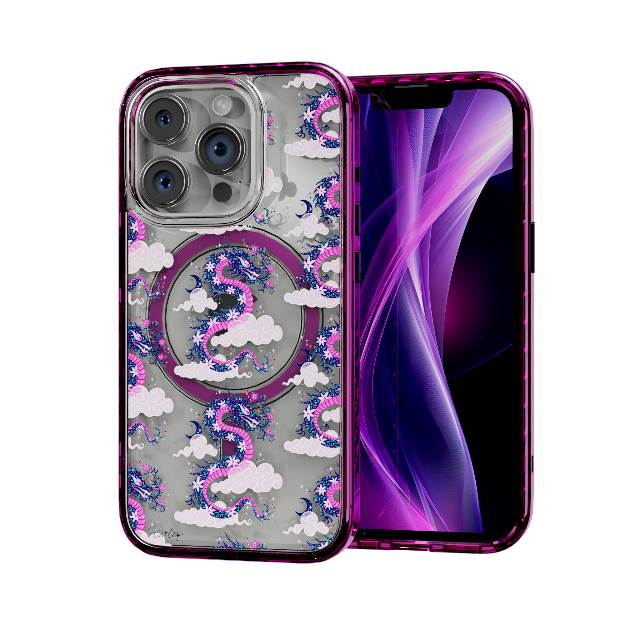 Dream Dragon by CatCoq | iPhone 15 Series |  MagSafe® Case iPhone 15 Pro / Vivid Magenta