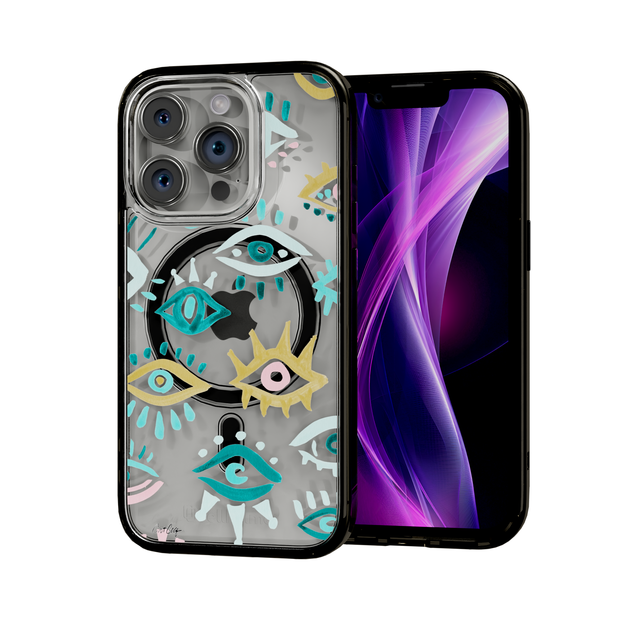 Mystic Eyes by CatCoq | iPhone 15 Series |  MagSafe® Case iPhone 15 Pro / Onyx Black