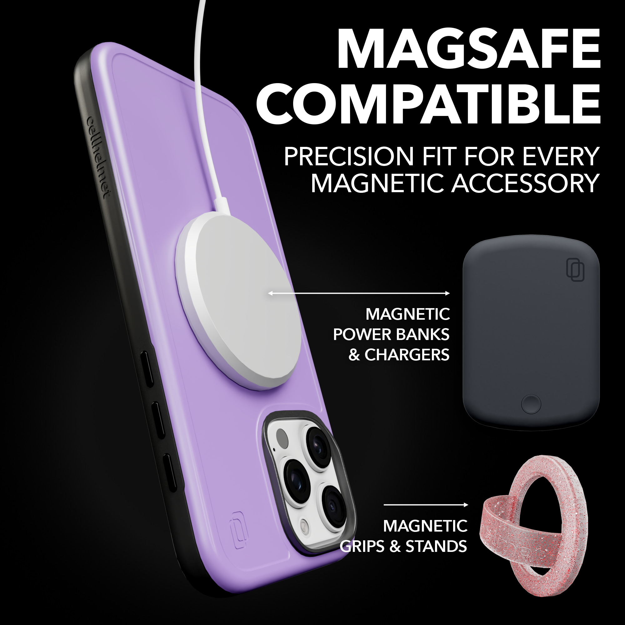 Shock-Absorbent MagSafe® Case for Apple iPhone 16 | Lilac Purple | Fortitude Series