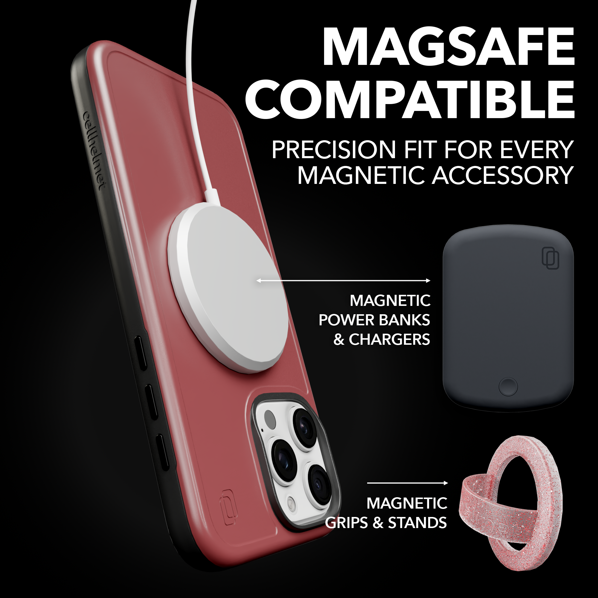 Shock-Absorbent MagSafe® Case for Apple iPhone 16 | Lava Red | Fortitude Series