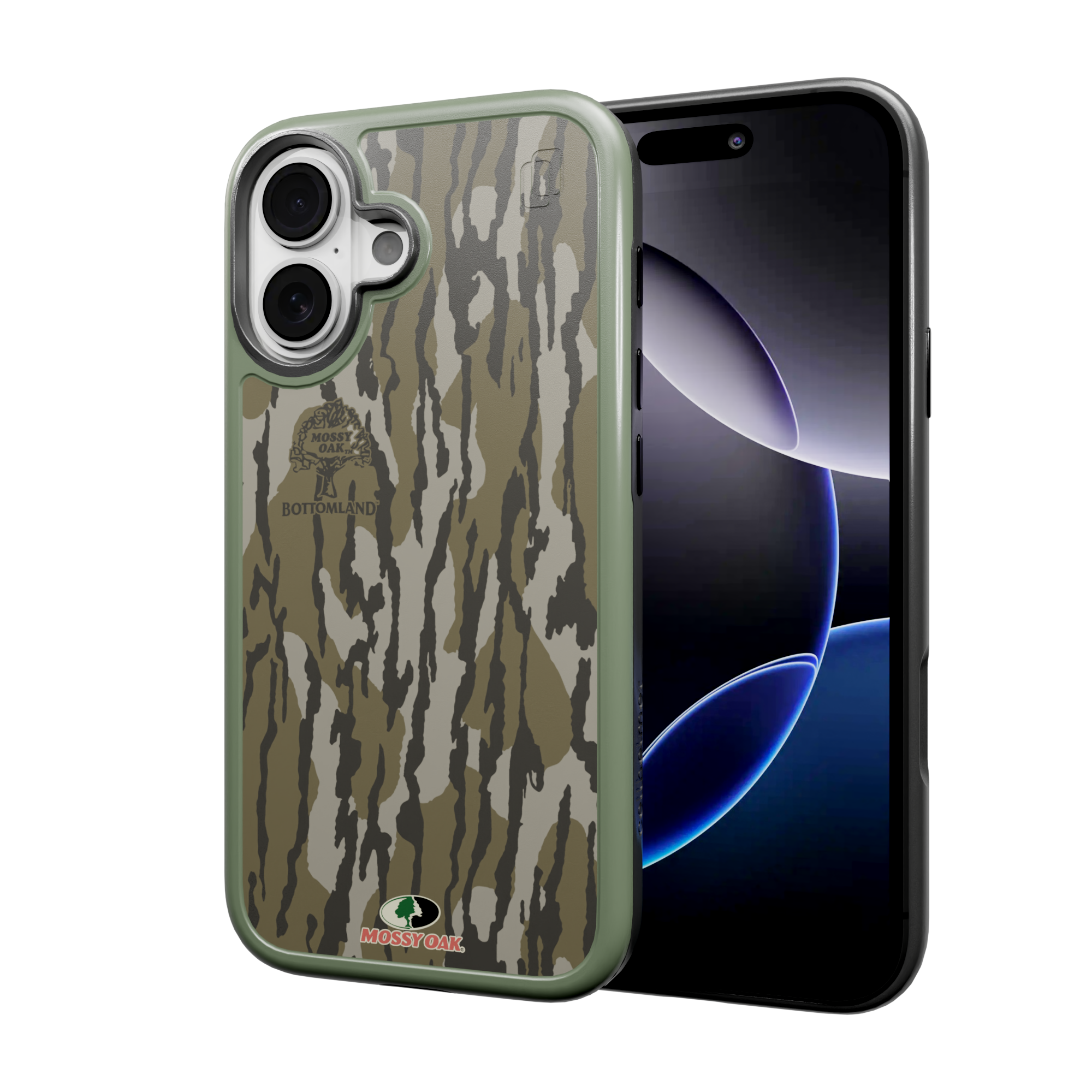 Shock-Absorbent MagSafe® Case for Apple iPhone 16 | Mossy Oak | Bottom Lands | Fortitude Series