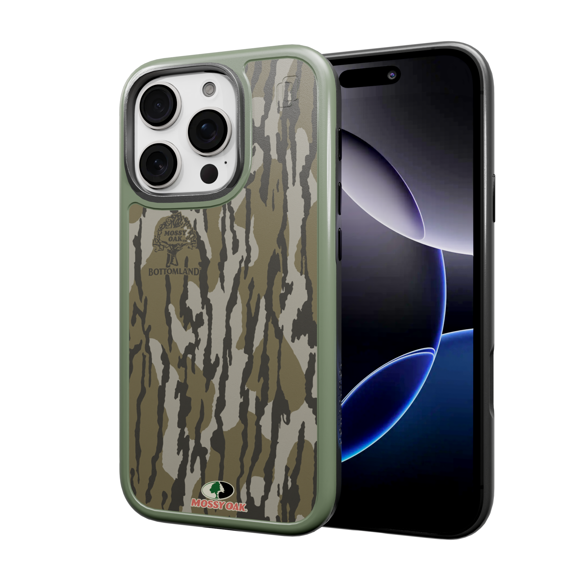 Shock-Absorbent MagSafe® Case for Apple iPhone 16 Pro | Mossy Oak | Bottom Lands | Fortitude Series