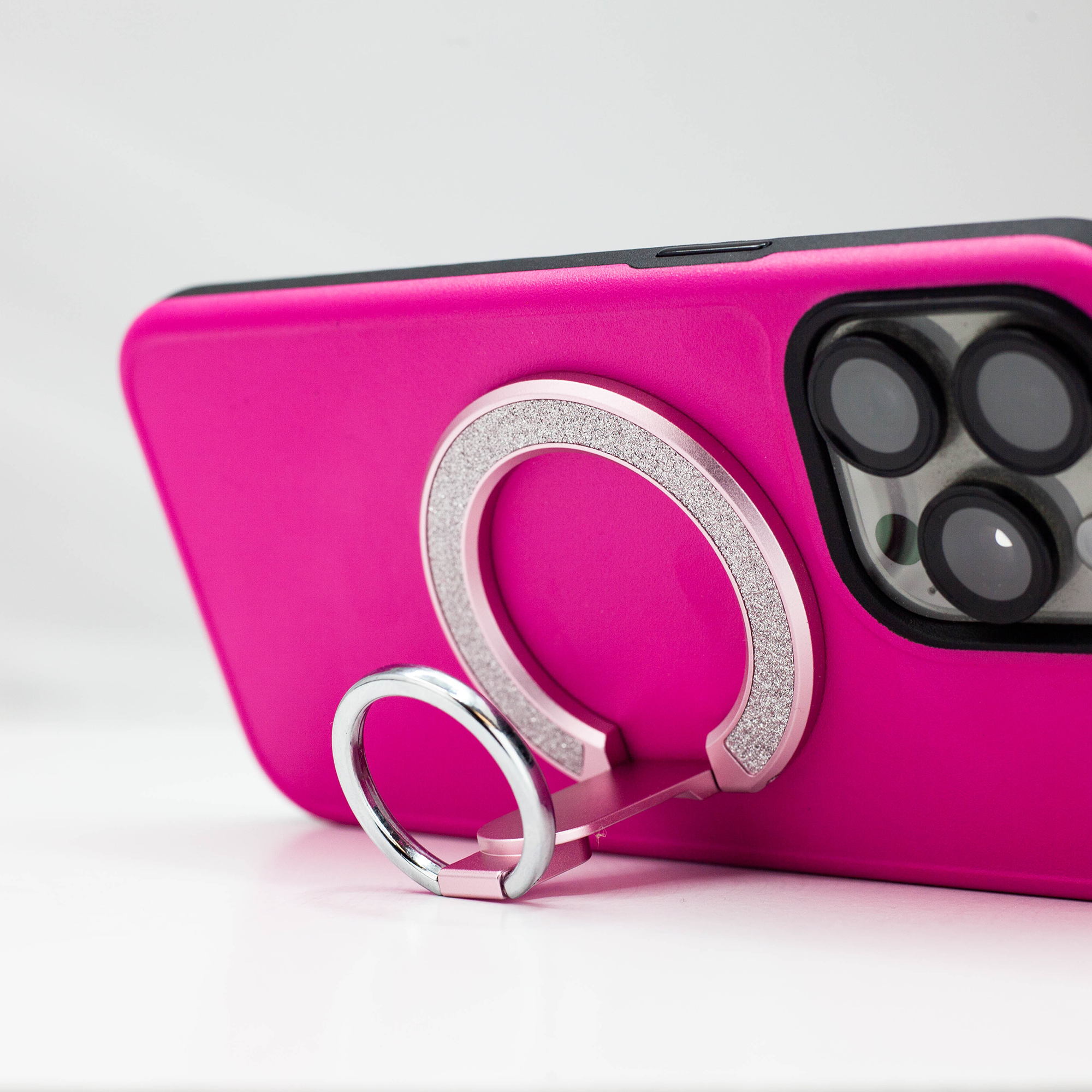 MagSafe Compatible Snap Ring Stand - Pink Glitter