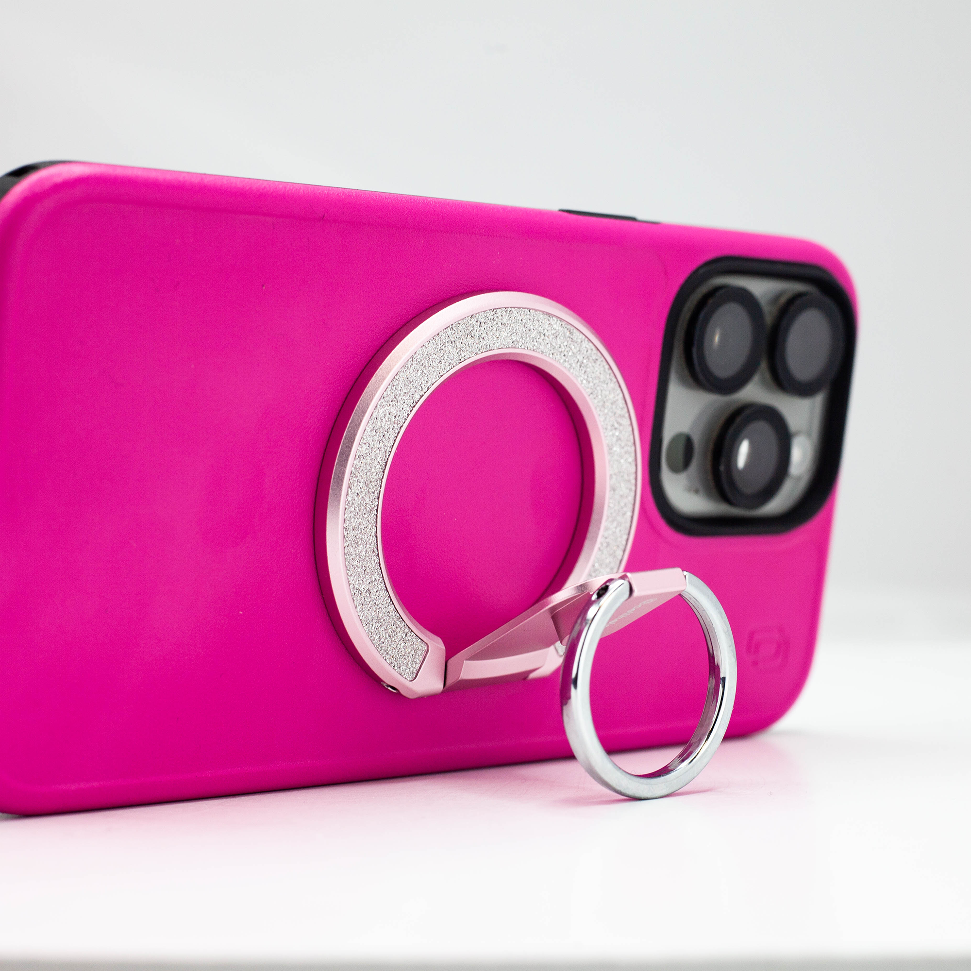 MagSafe Compatible Snap Ring Stand - Pink Glitter