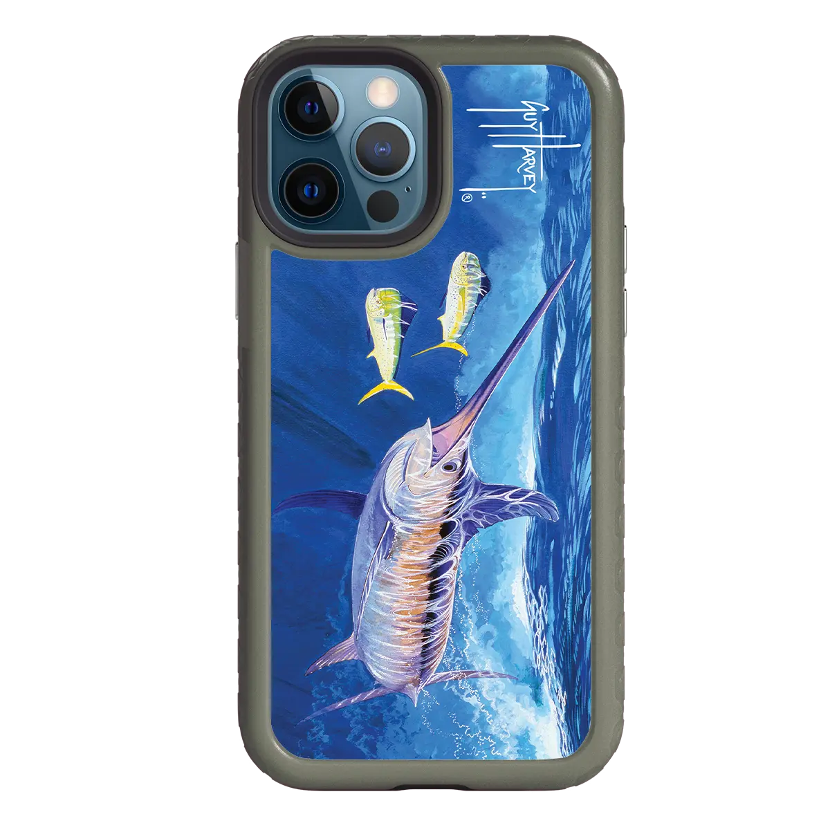 Guy Harvey Fortitude Series for Apple iPhone 12 / 12 Pro - Bullseye Sword - Custom Case - OliveDrabGreen - cellhelmet