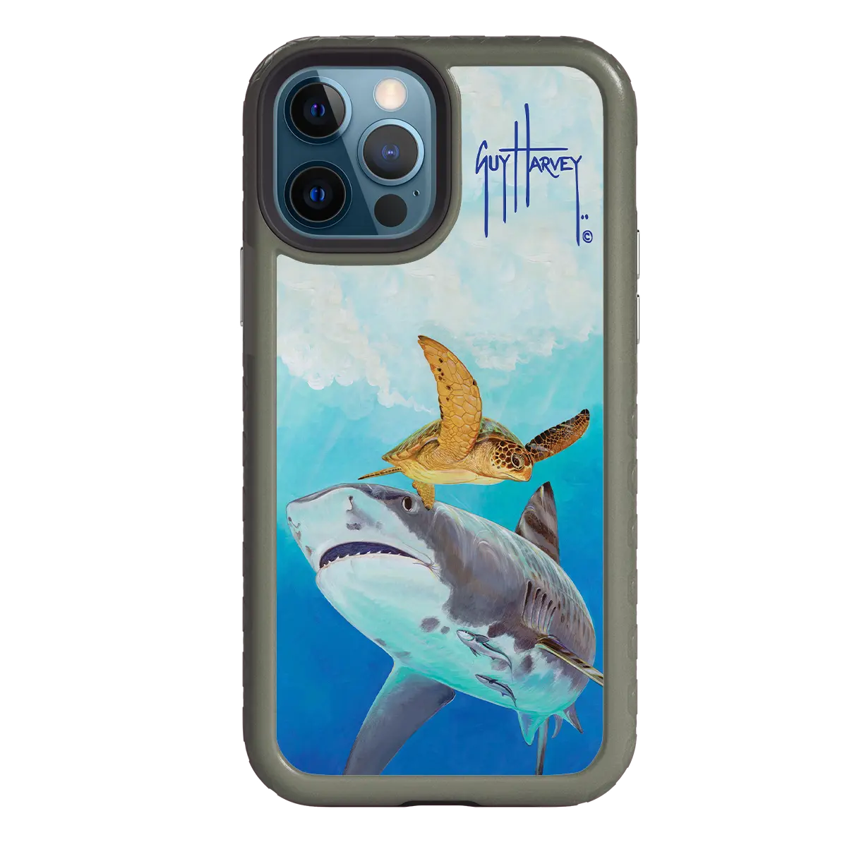 Guy Harvey Fortitude Series for Apple iPhone 12 / 12 Pro - Eye of the Tiger - Custom Case - OliveDrabGreen - cellhelmet