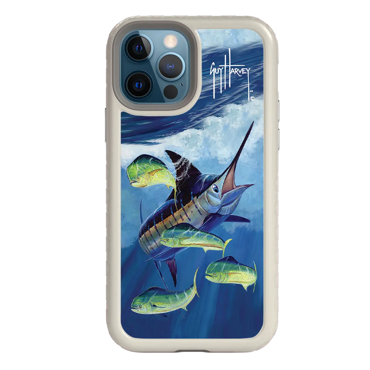 Guy Harvey Fortitude Series for Apple iPhone 12 / 12 Pro - Four Play - Custom Case - Gray - cellhelmet