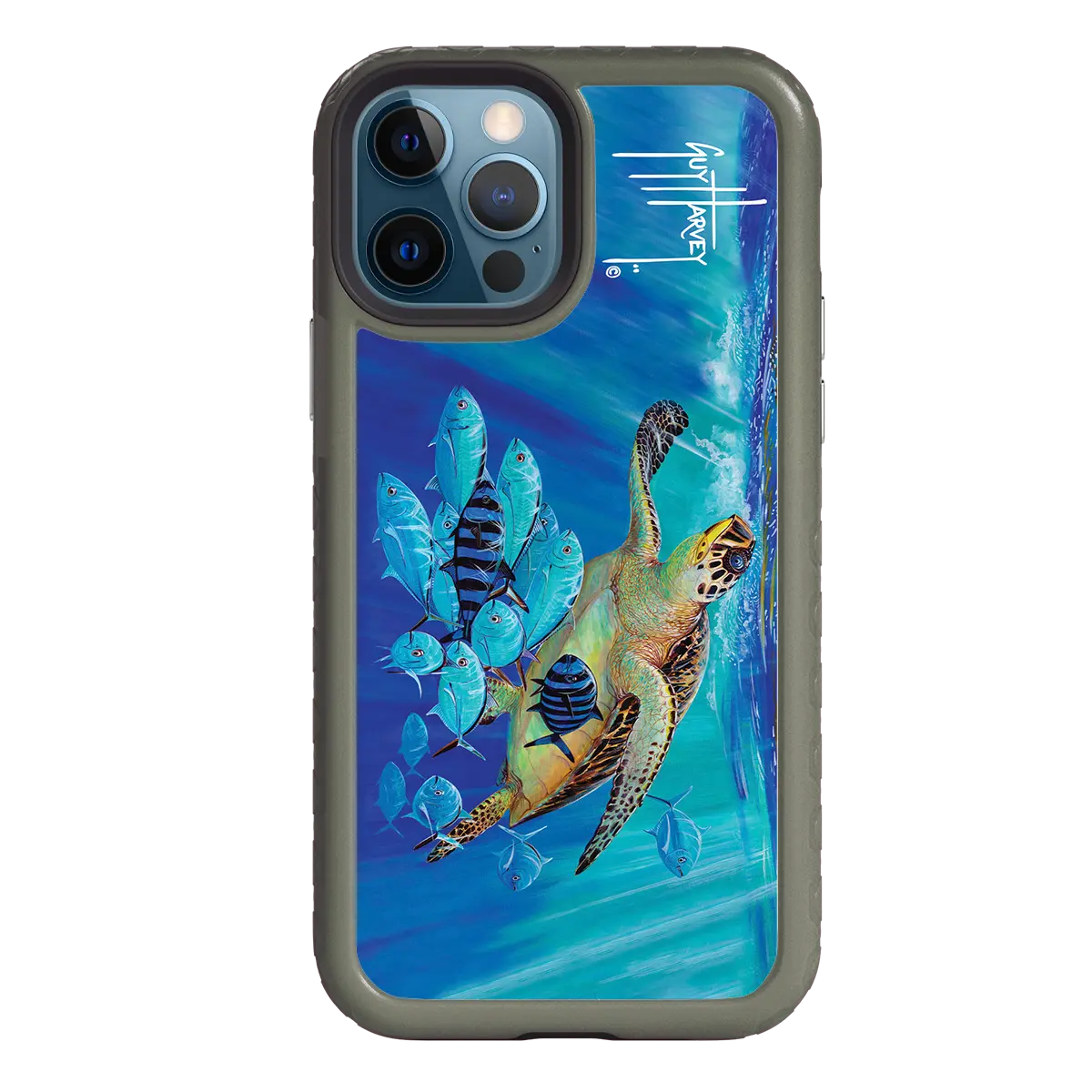 Guy Harvey Fortitude Series for Apple iPhone 12 / 12 Pro - Hawksbill Caravan - Custom Case - OliveDrabGreen - cellhelmet