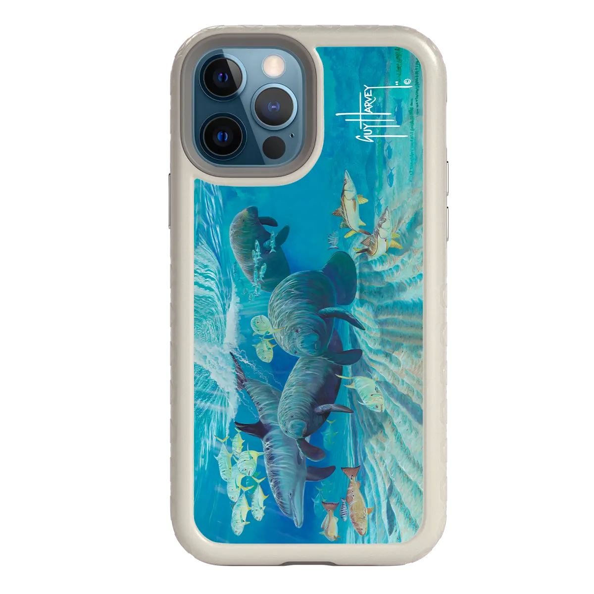 Guy Harvey Fortitude Series for Apple iPhone 12 / 12 Pro - Manatee Pass - Custom Case - Gray - cellhelmet