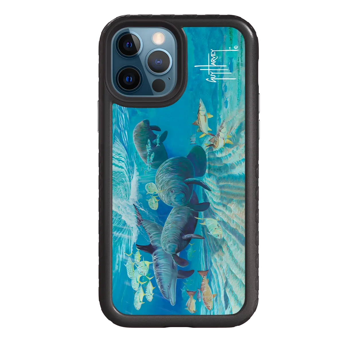 Guy Harvey Fortitude Series for Apple iPhone 12 / 12 Pro - Manatee Pass - Custom Case - OnyxBlack - cellhelmet