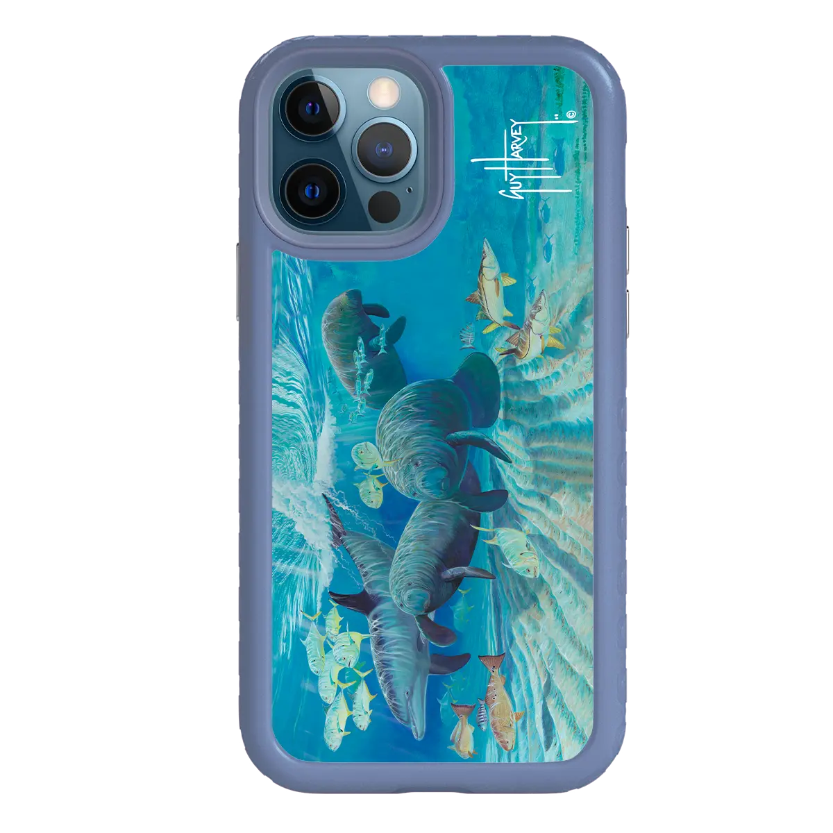 Guy Harvey Fortitude Series for Apple iPhone 12 / 12 Pro - Manatee Pass - Custom Case - SlateBlue - cellhelmet