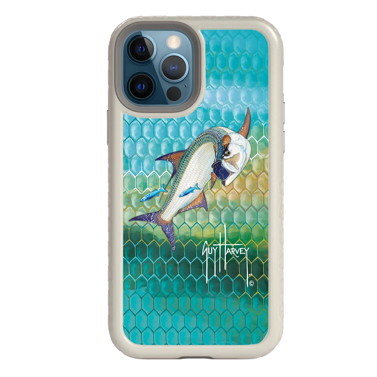 Guy Harvey Fortitude Series for Apple iPhone 12 / 12 Pro - Tarpon Skin - Custom Case - Gray - cellhelmet