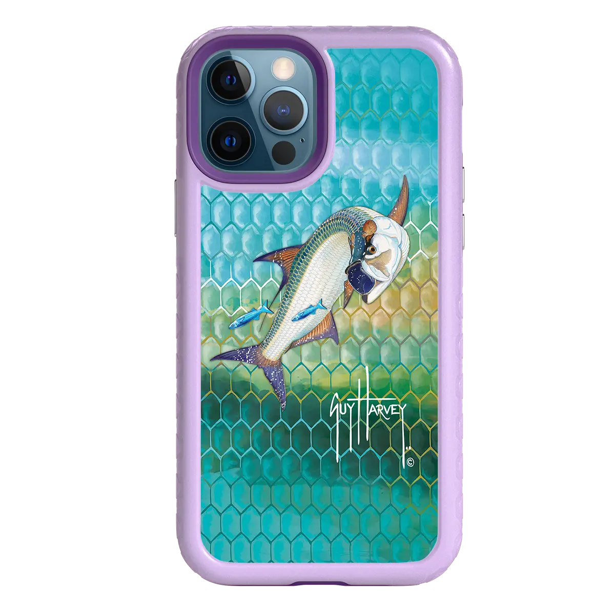 Guy Harvey Fortitude Series for Apple iPhone 12 / 12 Pro - Tarpon Skin - Custom Case - LilacBlossom - cellhelmet