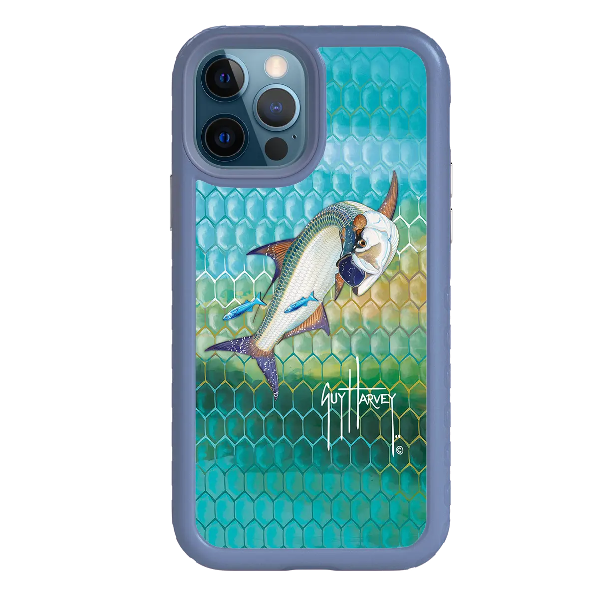 Guy Harvey Fortitude Series for Apple iPhone 12 / 12 Pro - Tarpon Skin - Custom Case - SlateBlue - cellhelmet