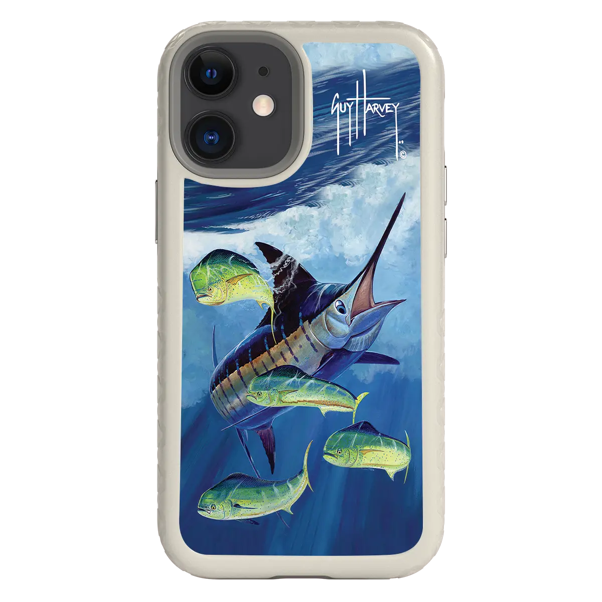 Guy Harvey Fortitude Series for Apple iPhone 12 Mini - Four Play - Custom Case - Gray - cellhelmet