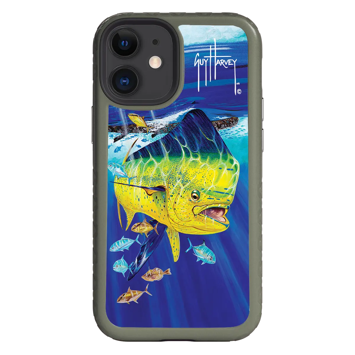 Guy Harvey Fortitude Series for Apple iPhone 12 Mini - Golden Prize - Custom Case - OliveDrabGreen - cellhelmet