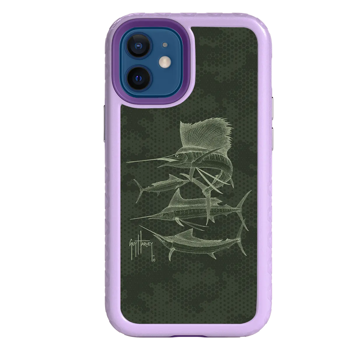 Guy Harvey Fortitude Series for Apple iPhone 12 Mini - Green Camo - Custom Case - LilacBlossom - cellhelmet