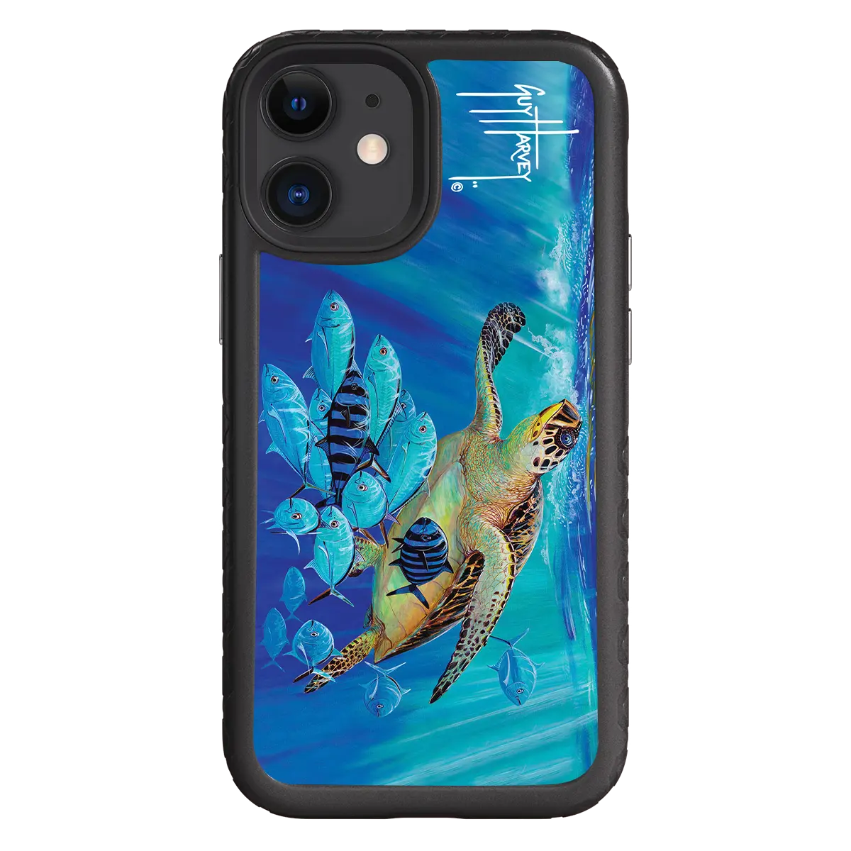 Guy Harvey Fortitude Series for Apple iPhone 12 Mini - Hawksbill Caravan - Custom Case - OnyxBlack - cellhelmet