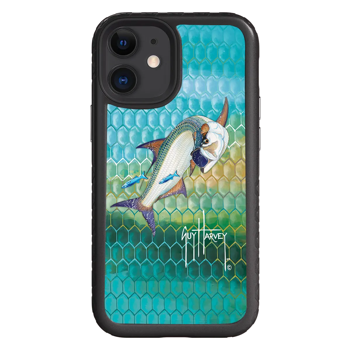 Guy Harvey Fortitude Series for Apple iPhone 12 Mini - Tarpon Skin - Custom Case - OnyxBlack - cellhelmet