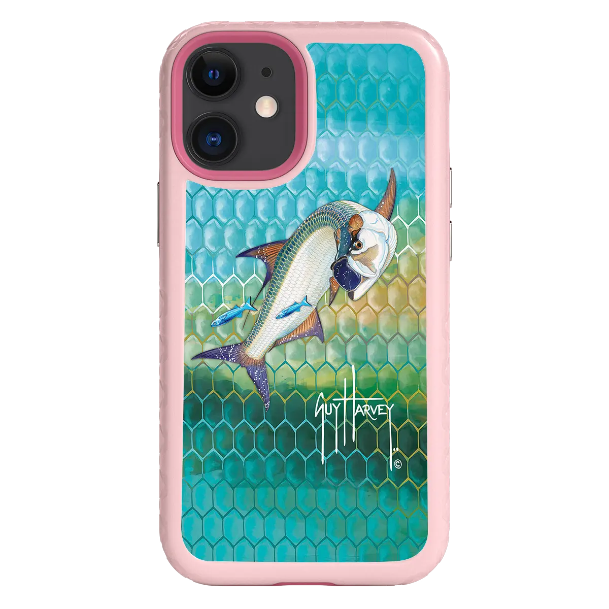 Guy Harvey Fortitude Series for Apple iPhone 12 Mini - Tarpon Skin - Custom Case - PinkMagnolia - cellhelmet