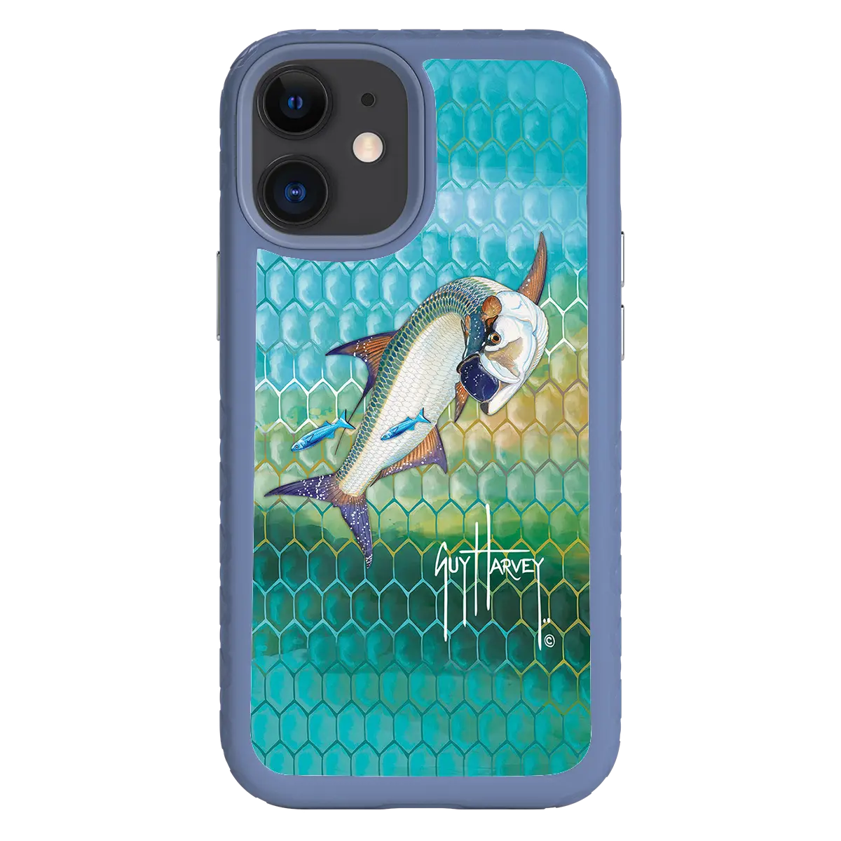 Guy Harvey Fortitude Series for Apple iPhone 12 Mini - Tarpon Skin - Custom Case - SlateBlue - cellhelmet