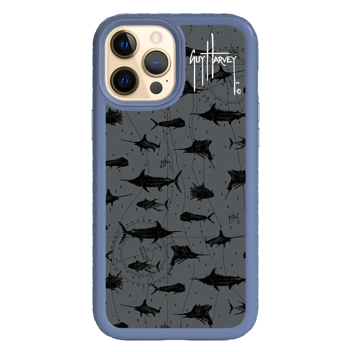 Guy Harvey Fortitude Series for Apple iPhone 12 Pro Max - Black Scribbler - Custom Case - SlateBlue - cellhelmet