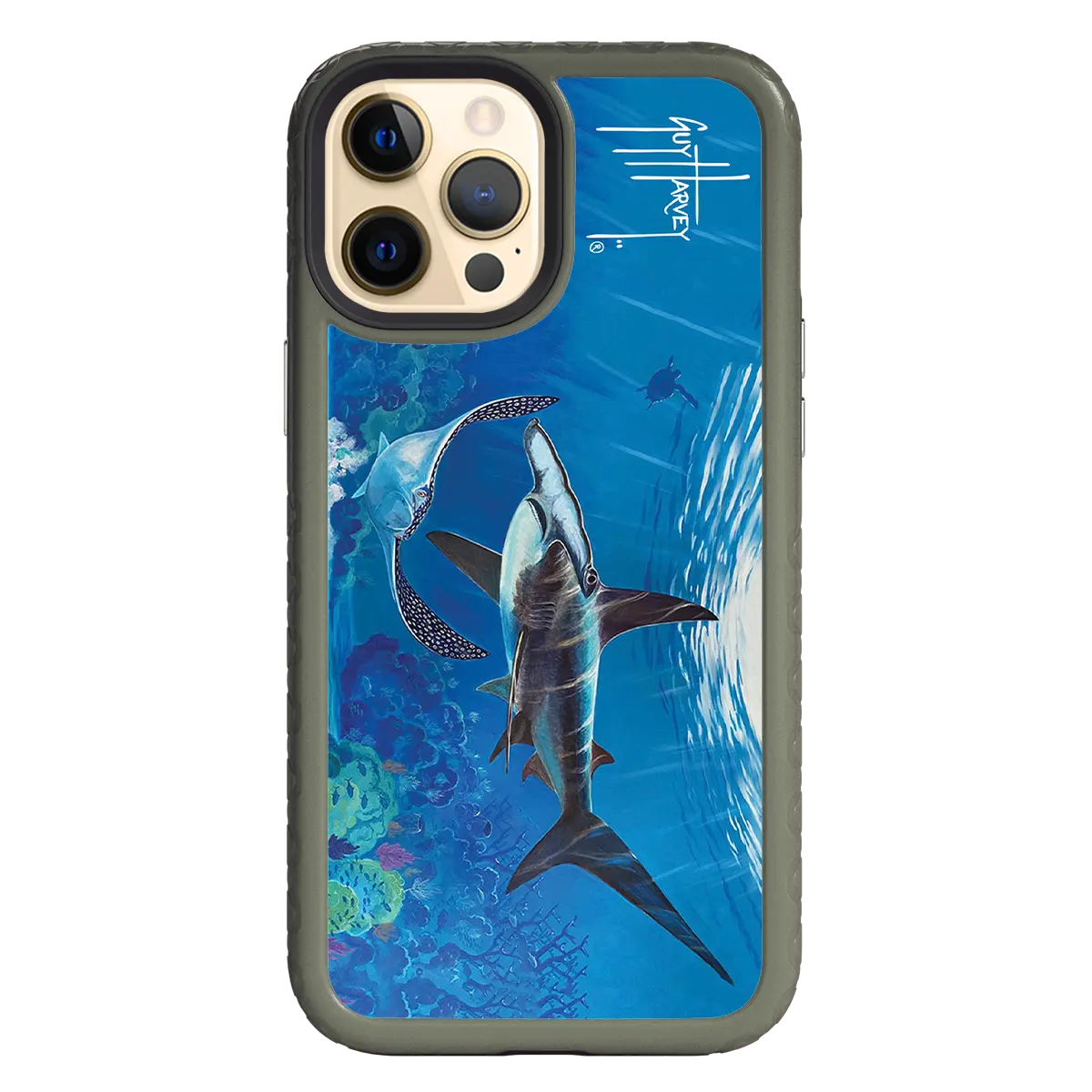 Guy Harvey Fortitude Series for Apple iPhone 12 Pro Max - Hammer Down - Custom Case - OliveDrabGreen - cellhelmet