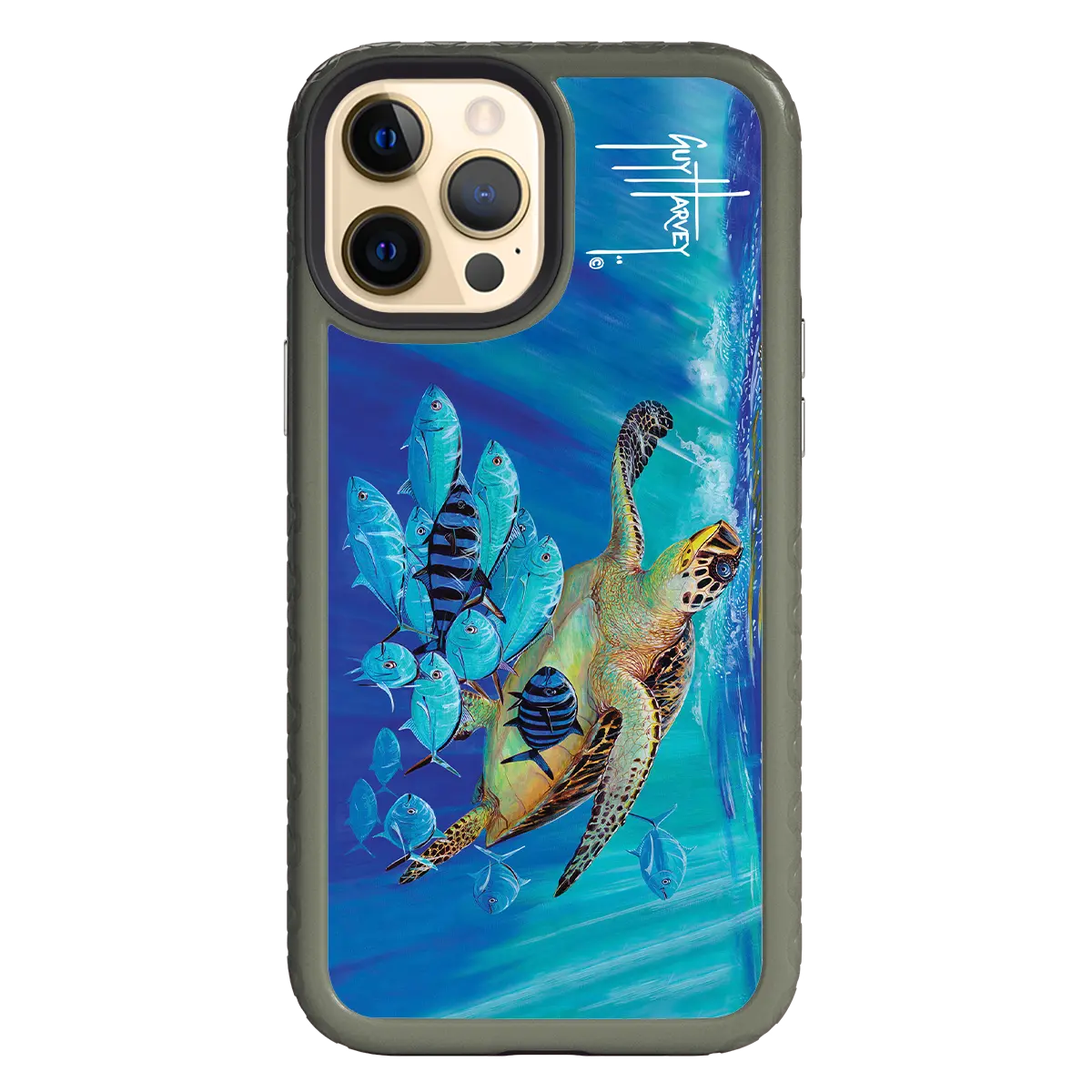 Guy Harvey Fortitude Series for Apple iPhone 12 Pro Max - Hawksbill Caravan - Custom Case - OliveDrabGreen - cellhelmet