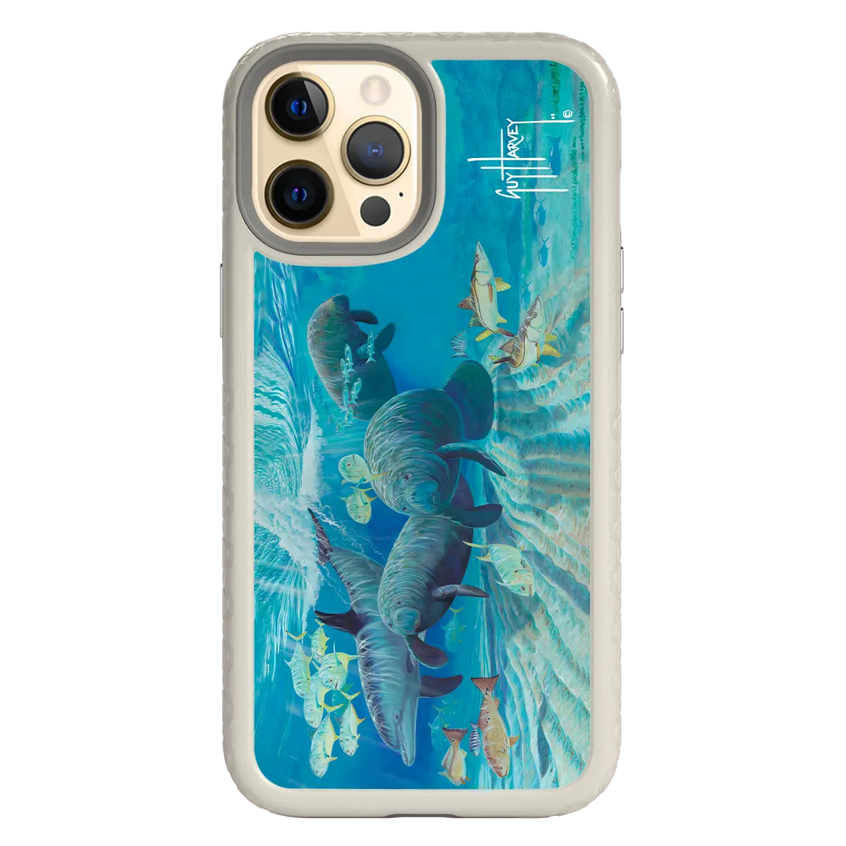 Guy Harvey Fortitude Series for Apple iPhone 12 Pro Max - Manatee Pass - Custom Case - Gray - cellhelmet