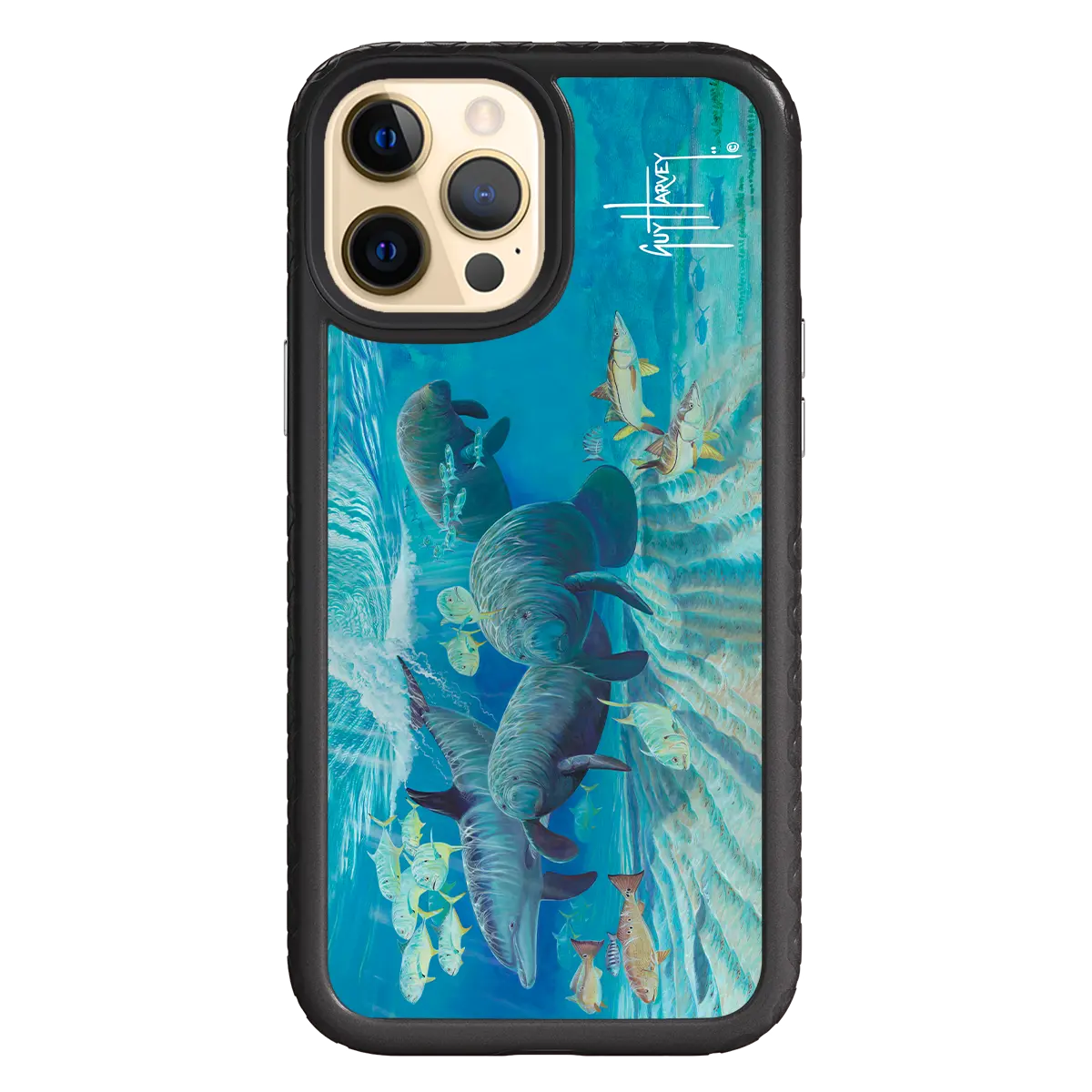 Guy Harvey Fortitude Series for Apple iPhone 12 Pro Max - Manatee Pass - Custom Case - OnyxBlack - cellhelmet