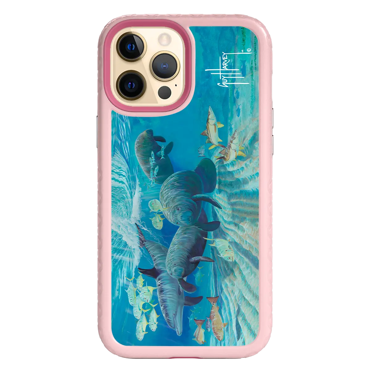 Guy Harvey Fortitude Series for Apple iPhone 12 Pro Max - Manatee Pass - Custom Case - PinkMagnolia - cellhelmet