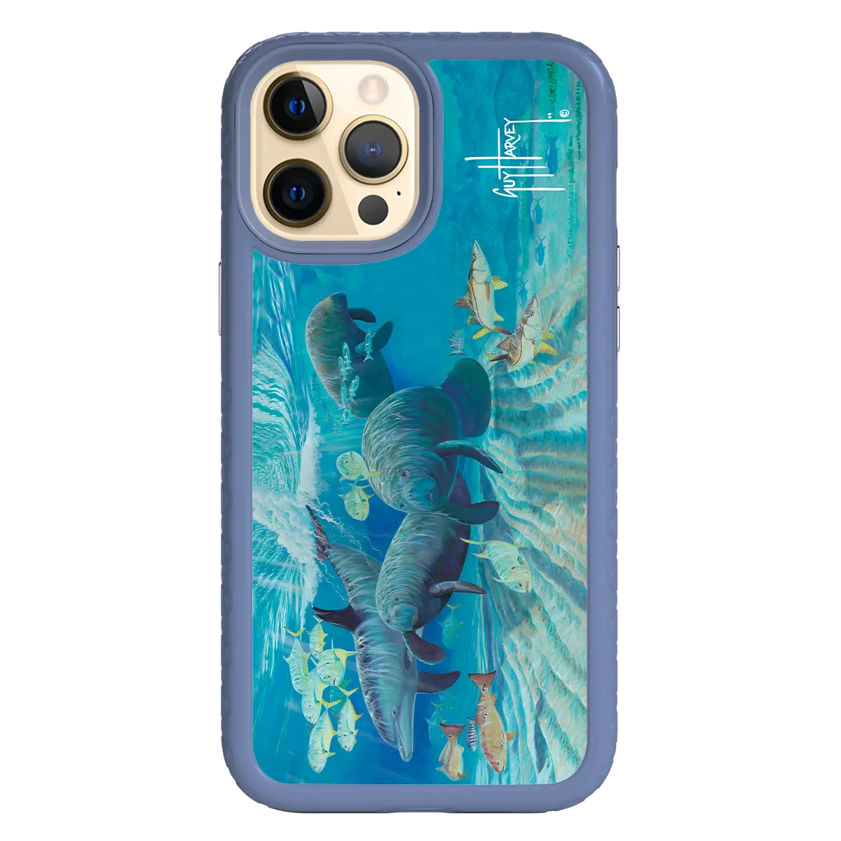 Guy Harvey Fortitude Series for Apple iPhone 12 Pro Max - Manatee Pass - Custom Case - SlateBlue - cellhelmet