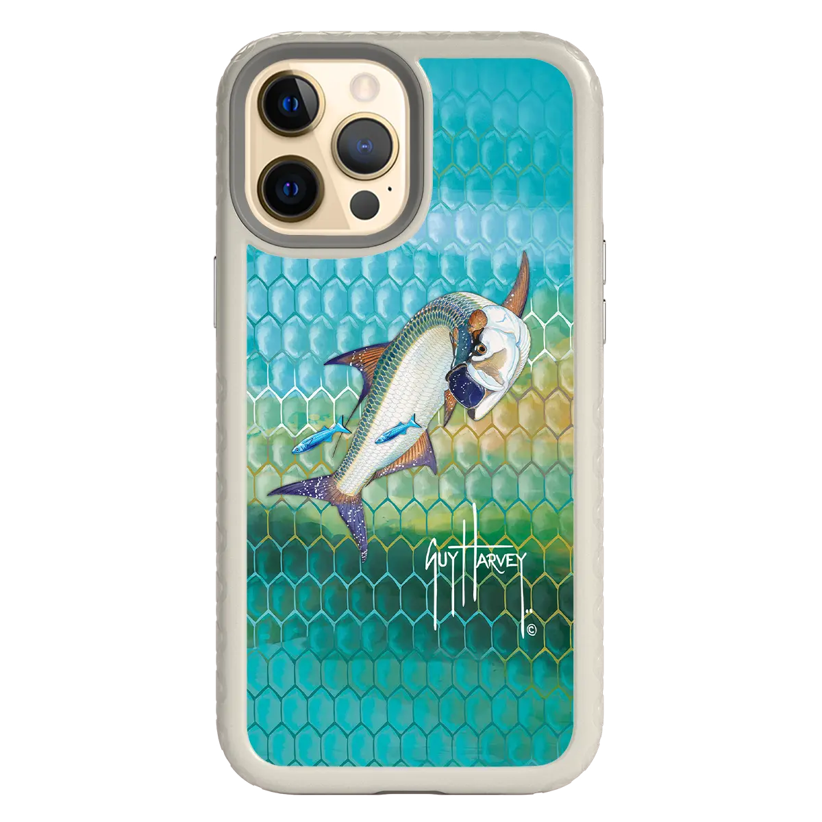 Guy Harvey Fortitude Series for Apple iPhone 12 Pro Max - Tarpon Skin - Custom Case - Gray - cellhelmet