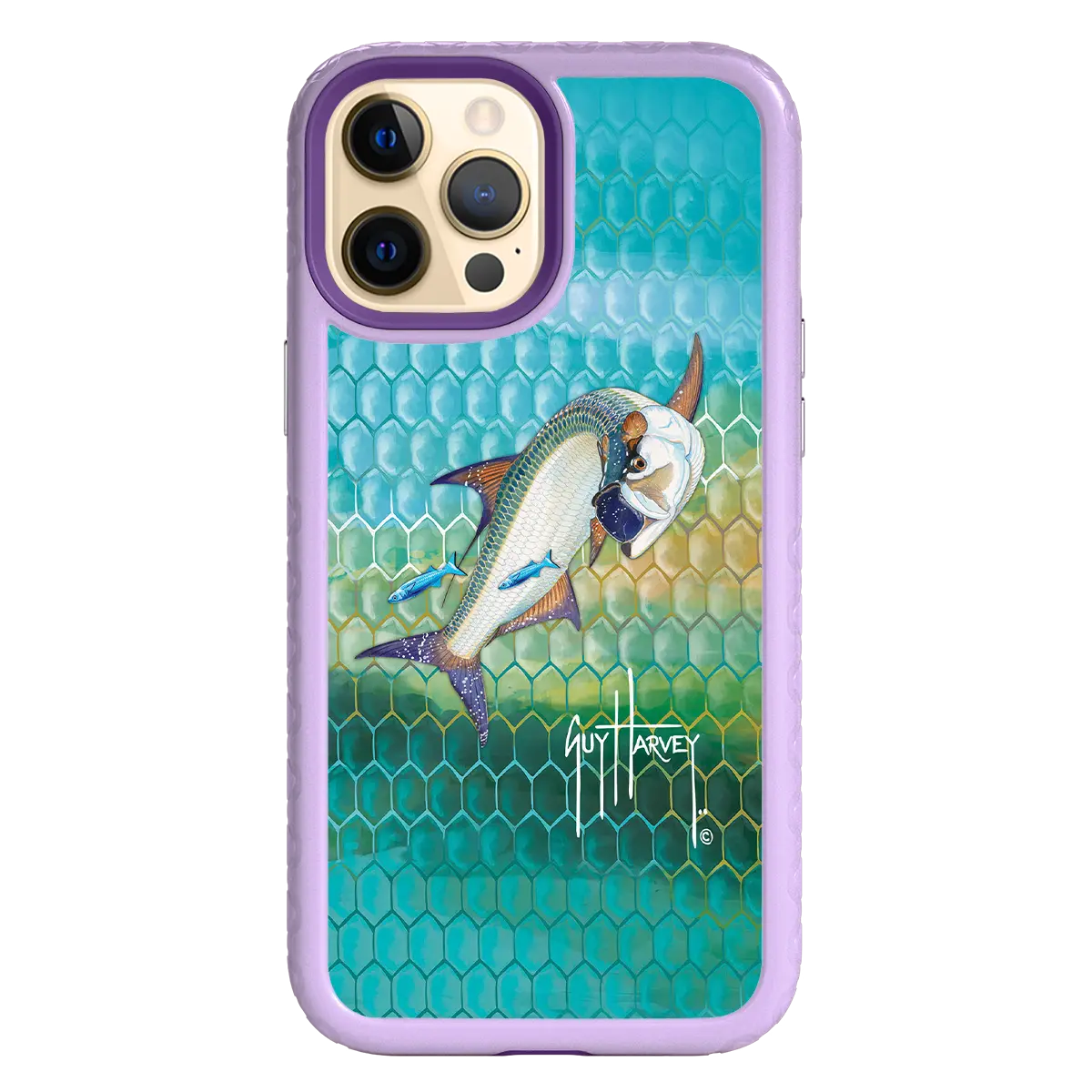 Guy Harvey Fortitude Series for Apple iPhone 12 Pro Max - Tarpon Skin - Custom Case - LilacBlossom - cellhelmet