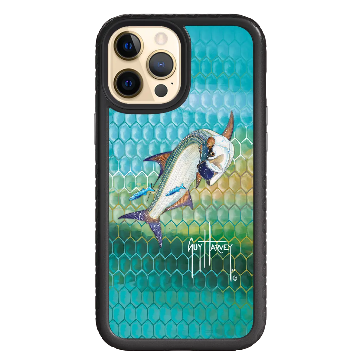 Guy Harvey Fortitude Series for Apple iPhone 12 Pro Max - Tarpon Skin - Custom Case - OnyxBlack - cellhelmet