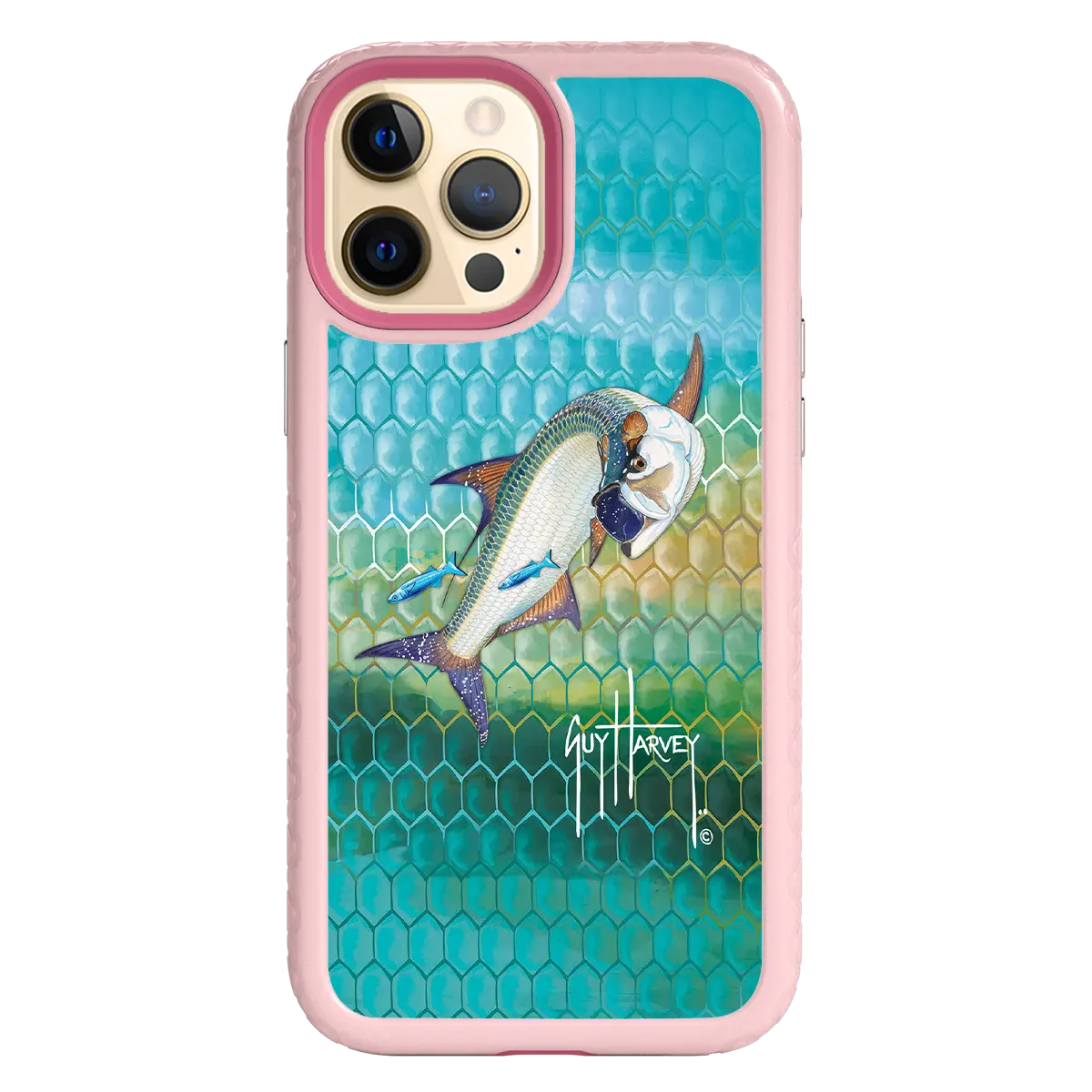 Guy Harvey Fortitude Series for Apple iPhone 12 Pro Max - Tarpon Skin - Custom Case - PinkMagnolia - cellhelmet