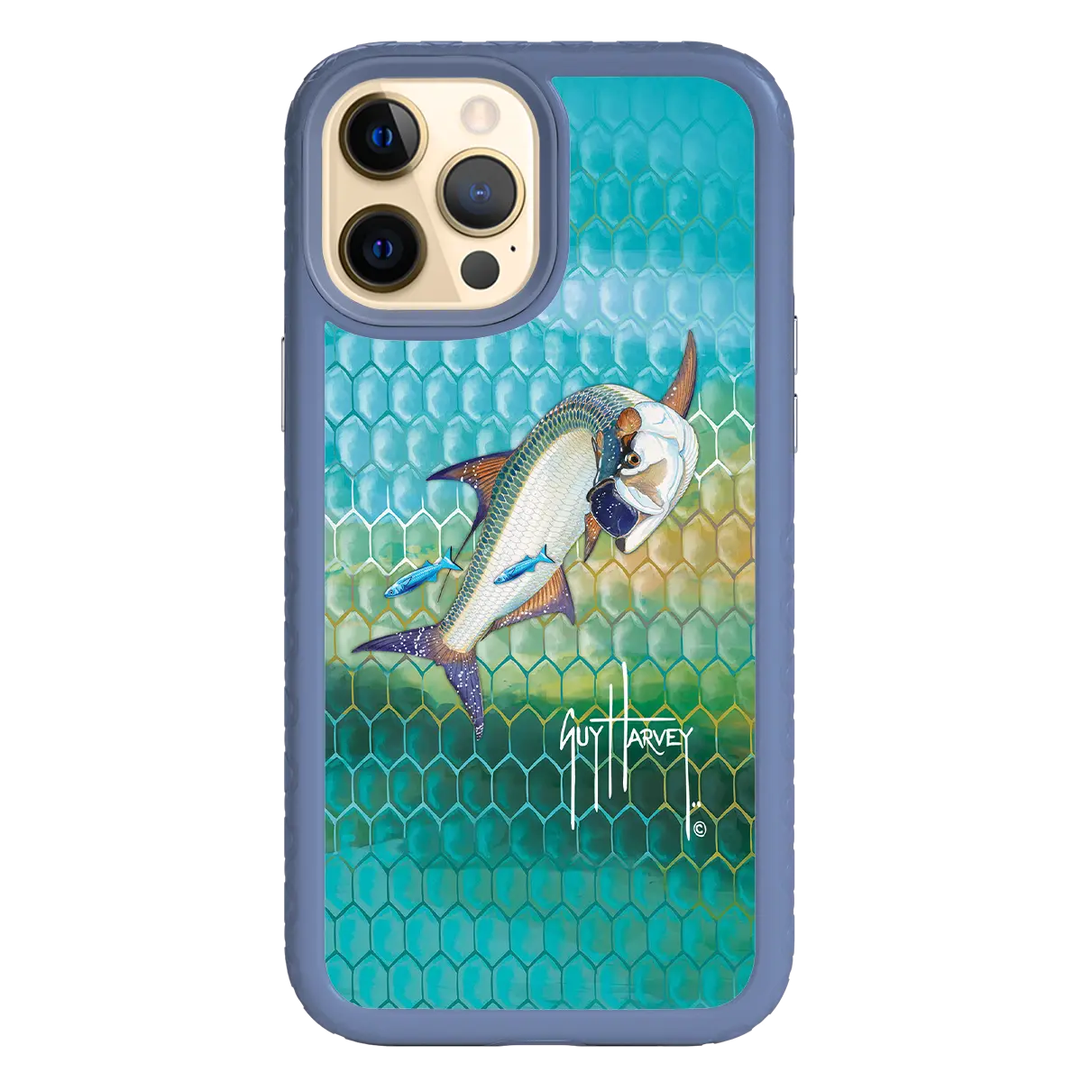 Guy Harvey Fortitude Series for Apple iPhone 12 Pro Max - Tarpon Skin - Custom Case - SlateBlue - cellhelmet