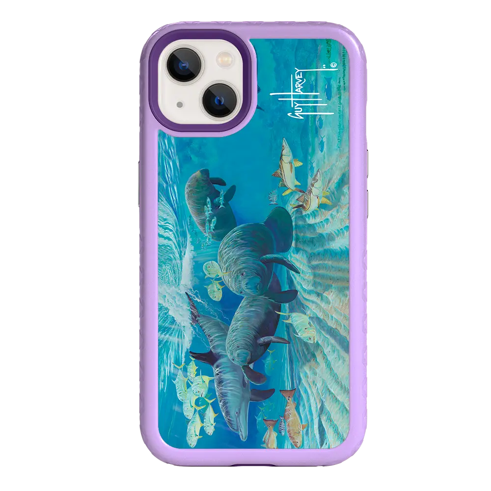 Guy Harvey Fortitude Series for Apple iPhone 13 - Manatee Pass - Custom Case - LilacBlossom - cellhelmet